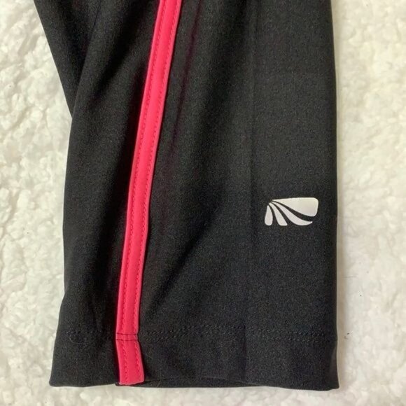 Marika Tek Cropped Workout Yoga Legging Pants - Black/Pink, Sz L Poly/Spandex - Picture 2 of 8